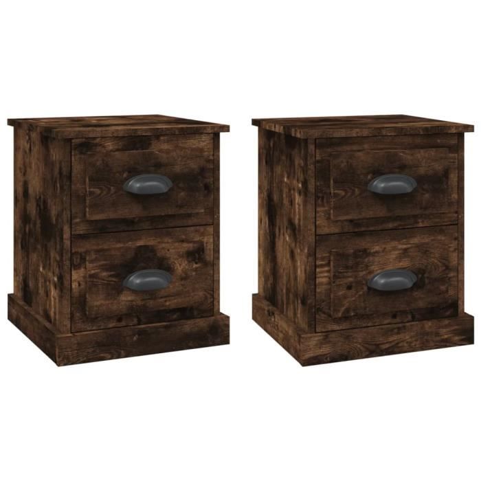 VidaXL Bedside Tables 2 Pcs Smoked Oak 39x39x47.5 Cm Engineered Wood 816155