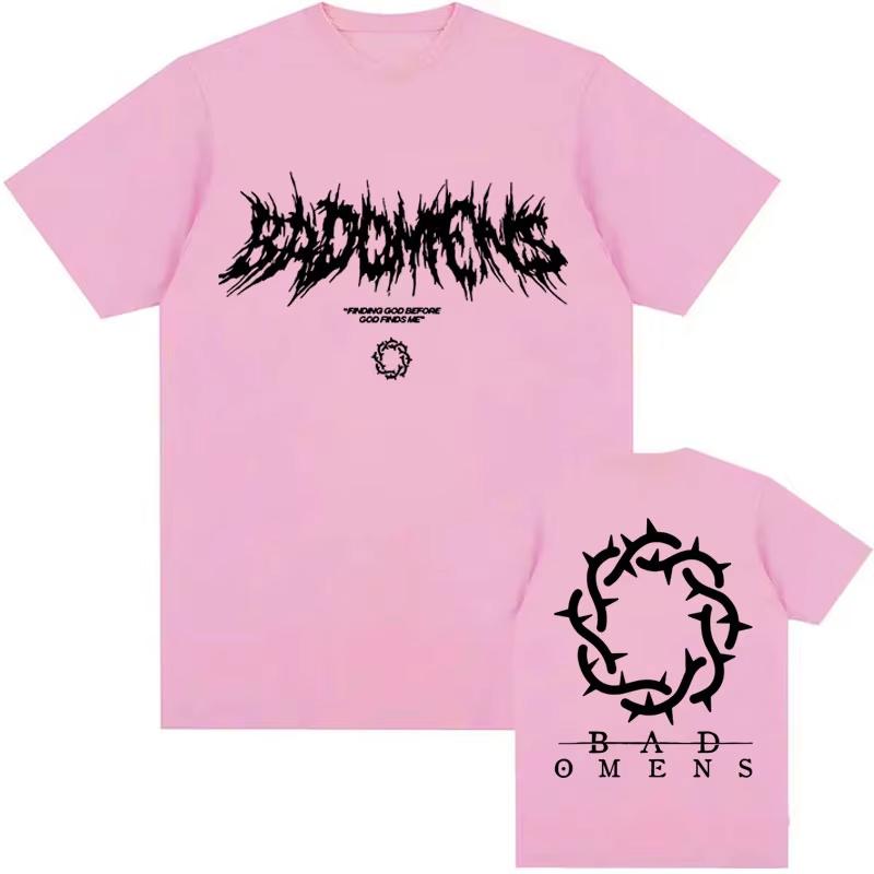 Funny Bad Omens Band Logo Graphic T Shirt Men Women Hip Hop Fashion Vintage T Shirts Male Casual Oversized Short Sleeve T-shirt