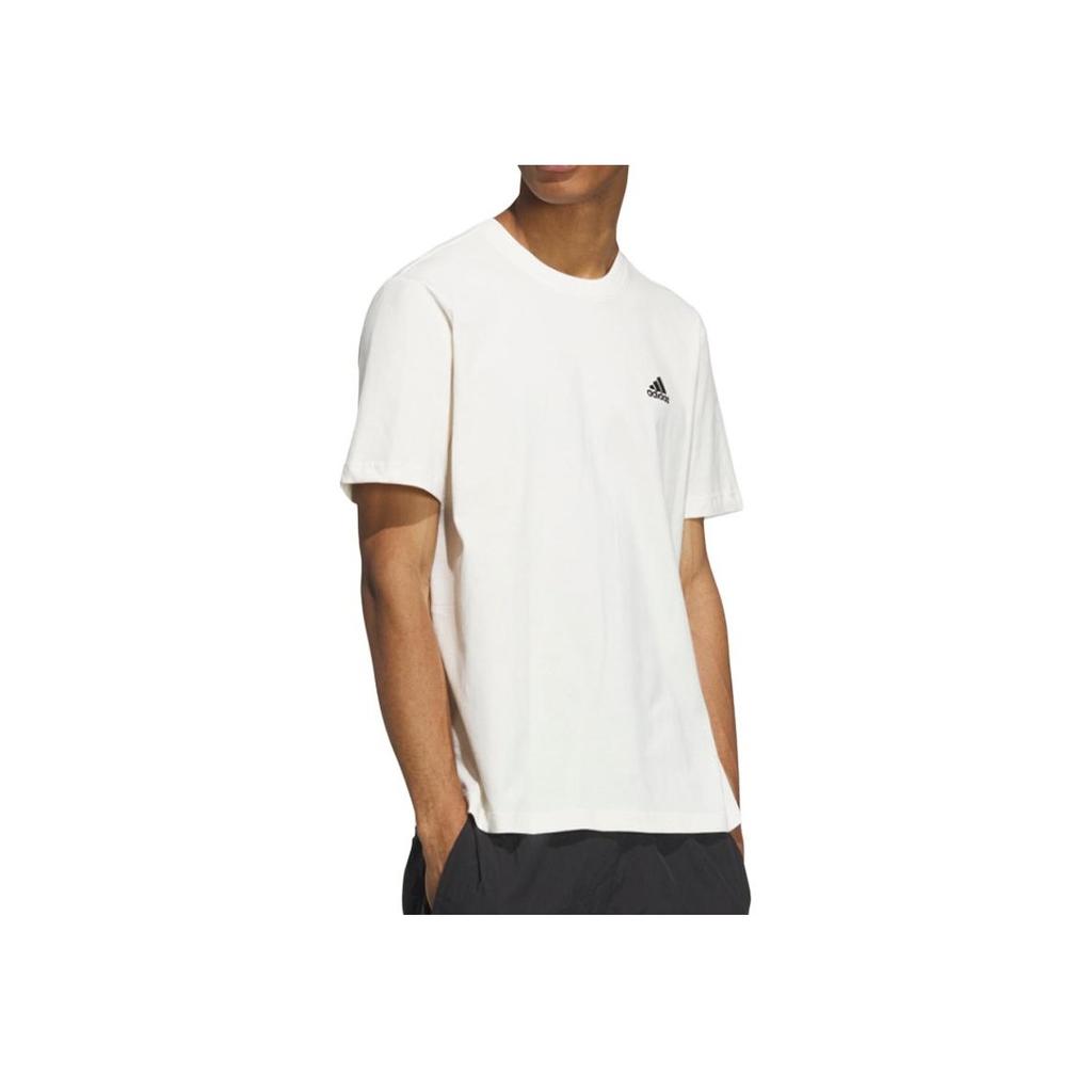 Adidas Solid Color Logo Casual Crew Neck Short Sleeve T-Shirt Unisex Tops White IT4332