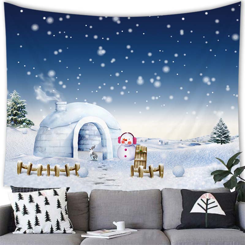 С Рождеством гобелен настенный Санта-Лось Снеговик украшения гобелен Рождественское украшение дома фон настенный гобелен