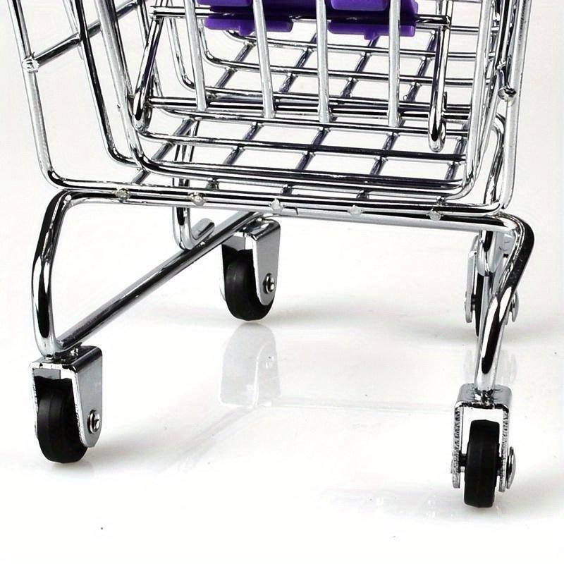 Mini Supermarket Shopping Trolley Cart Desktop Model Children's Toys