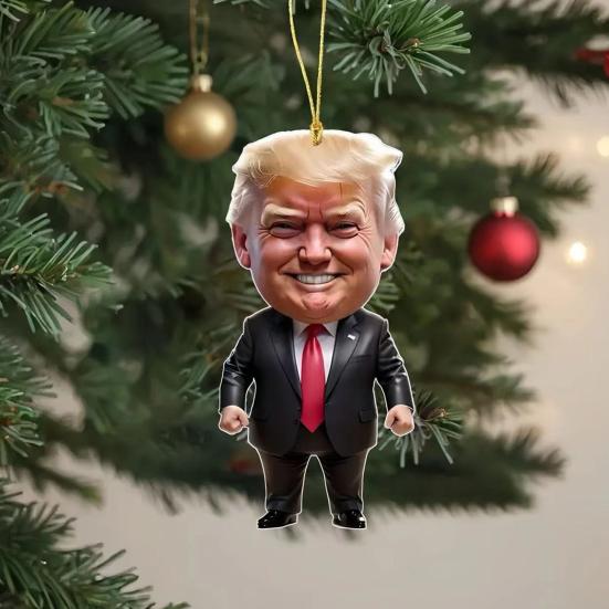 Рождественский подвесной кулон с ремешком, легко подвешивается, уникальный 2D-дизайн, зеркало заднего вида автомобиля