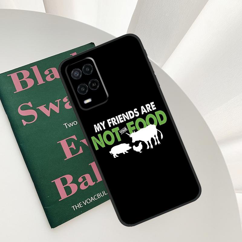 Ешь фрукты, а не друзей Веганская цитата Чехол для Oppo A96 A76 A16 A15 A17 A52 A72 A54S A57S A58 A78 A98 A57 A77 A54 A74 A94