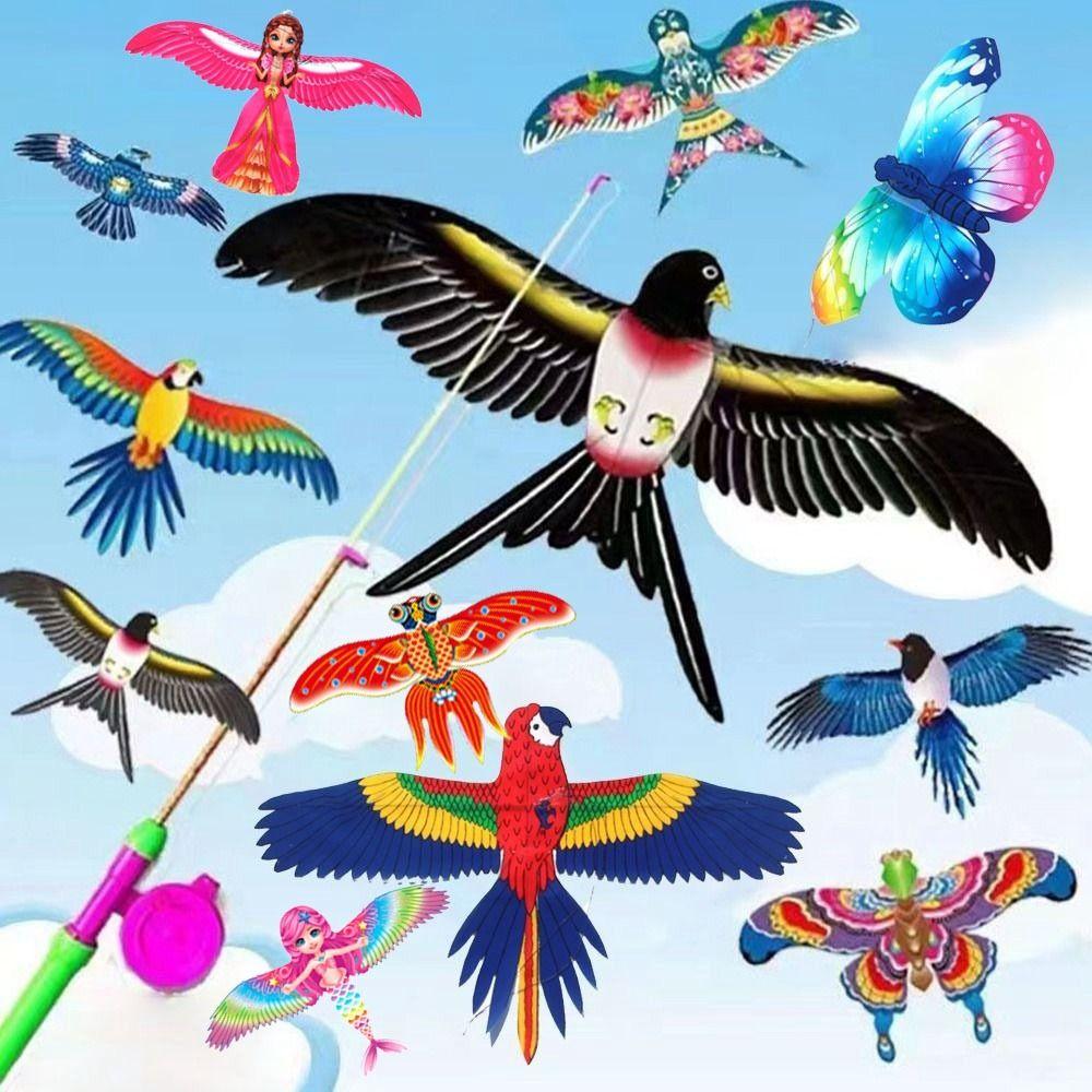 New DIY Toy Cartoon 35cm Large Eagle Kites Flying Bird Kites Plastic Eagle Kite