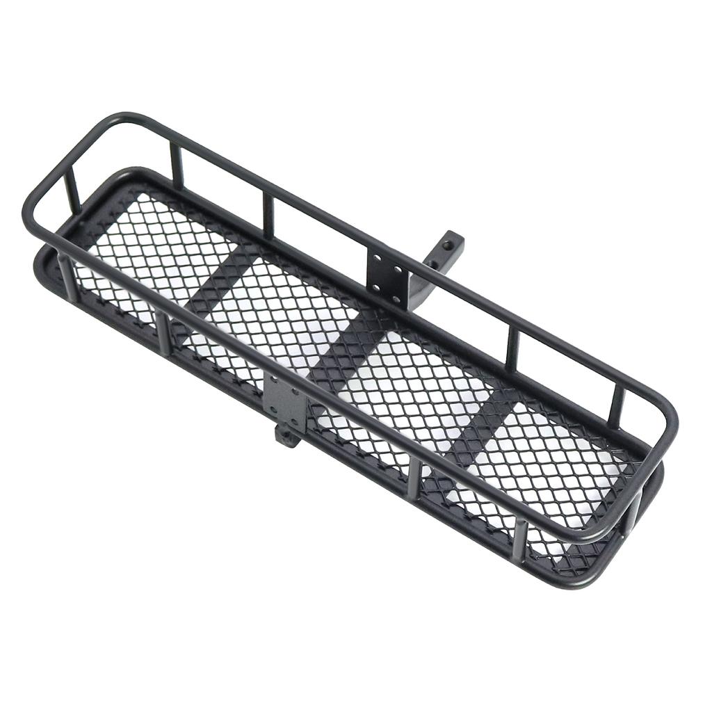 Metal Rear Tire Rack Hitch Cargo Carrier Spare Luggage Basket Suspension for 1/10 Axial SCX10 TRX4 D90 90046 TF2 RC Crawler Car