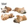 Realistic PVC Animal Models Sleeping French Bulldog Figurine, Mini Puppy Statue, Cute Lying Down Pet Car Dashboard Decorations Model for Decor,