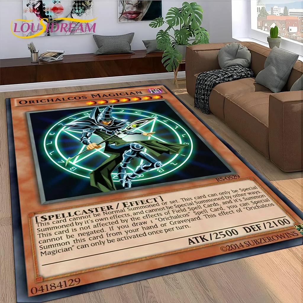 2025 New Yu-Gi-Oh Blue Eyes Dragon Monster Gold Card Cartoon Game Carpet Rug for Bedroom Living Room Home Sofa,Decor Floor Mat