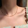 Simple Colorful Square Acrylic Choker Fashion Gold Color Bead Chain Necklace Vintage Crystal Necklace For Women  Party Zircon