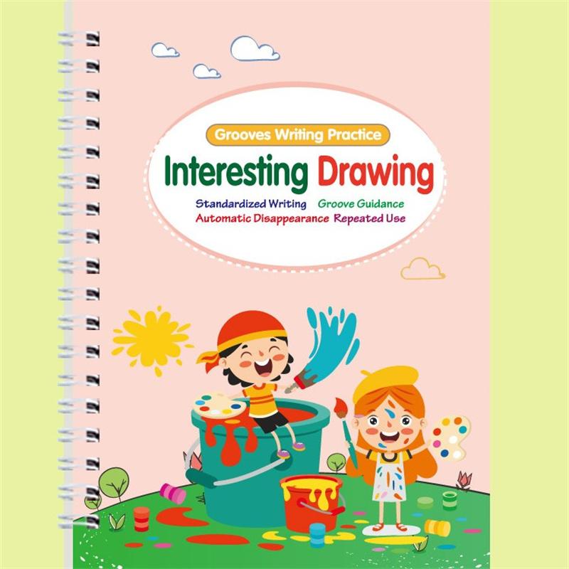 Набор для тренировки почерка Grooves Writing Practice For Children Handwriting Practice Copybook Set, многоразовая тетрадь для детей дошкольного возраста 3-5 лет.