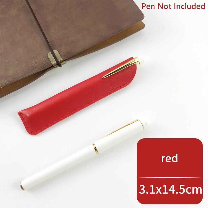 Карандашница из искусственной кожи, школьная сумка для хранения ручек, чехол для ручек, однотонный износостойкий защитный чехол для ручки, маленький чехол для ручки с вывеской