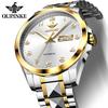 OUPINKE Men's Mechanical Watch 50M Waterproof Watch For Men Luxury Synthetic Sapphire Mirror Dual Calendar Clock Reloj 3323