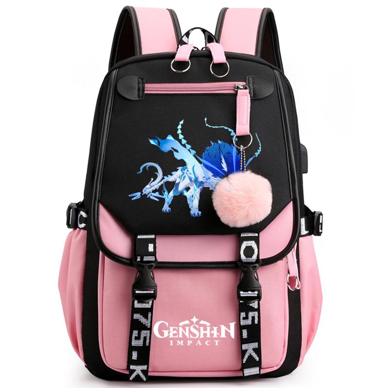 Anime Game Printed Bag Canvas Backpack Large Capacity Bookbag for Boy Girl Kids Gifts Usb Charging Travel Backpack Student School Bag
