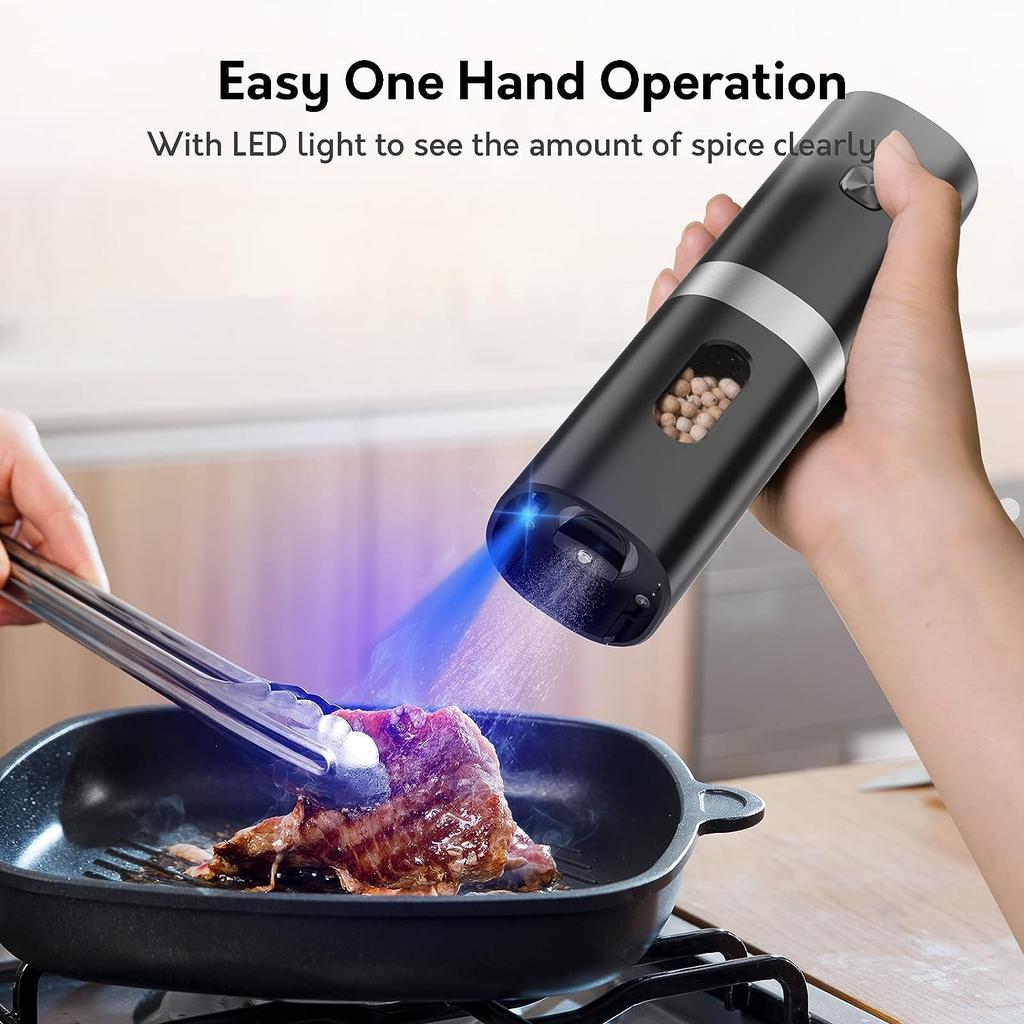 Мельница для перца, набор электрических мельниц для соли и перца, перезаряжаемая мельница для перца, 2 шт.