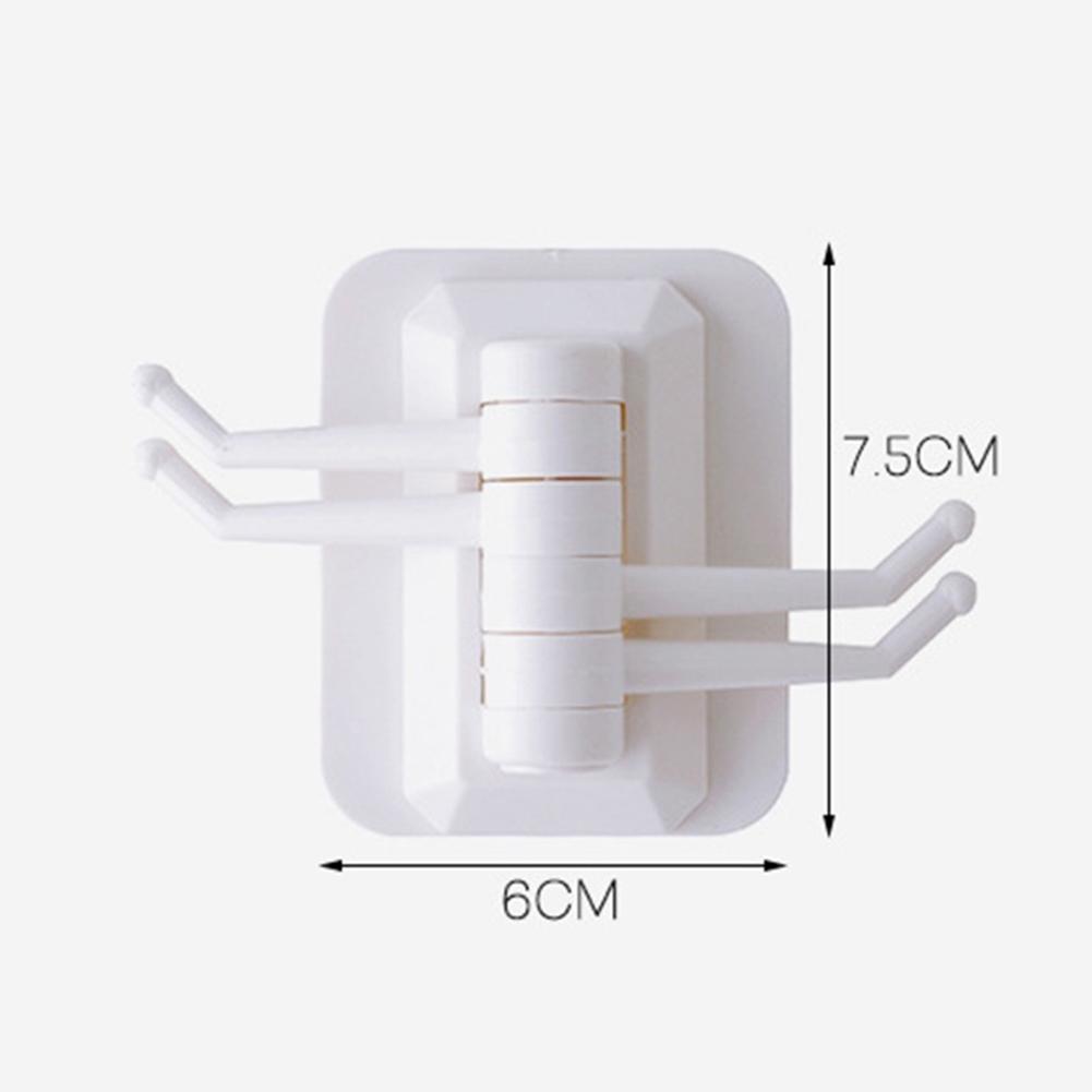 1 шт., вращающийся бесшовный клейкий крючок с четырьмя ветвями, прочный подшипник, кухонный настенный крючок, вешалка для ванной комнаты, кухонные настенные крючки