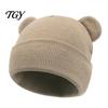Windproof Baby Head Wrap Winter Knitted Hat, Cute Bear Ears Cozy Knit Soft Ear Hat Warm Skull Cap for Newborn Infant Toddler Boys Girls, 0-36