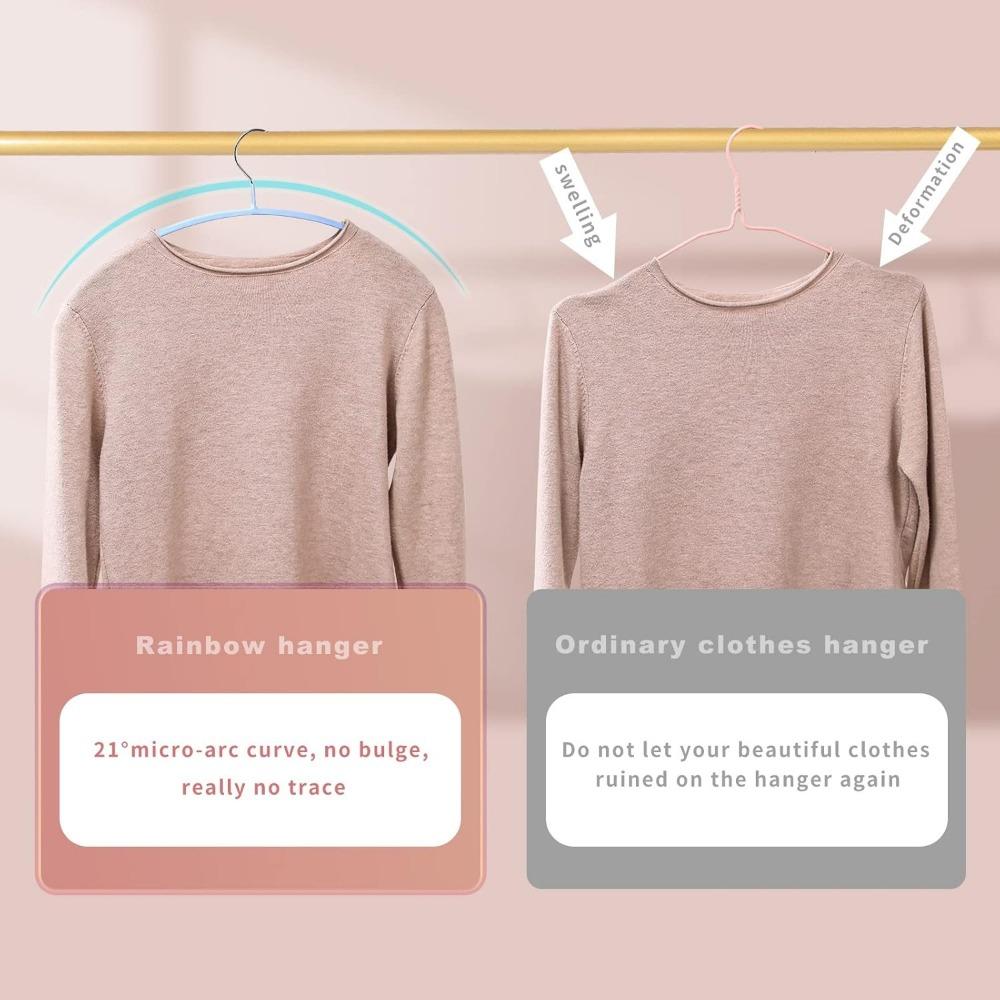 No Hangers Sweater Clothes Hangers Shoulder Bump Duty Coat Hangers Non Slip Pvccoating Metal Hangers For Sweaters Suits Dresses Jackets