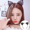 Женский милый кошачьи ушки модный кружевной ободок для волос повязка на голову аксессуары для волос подарок
