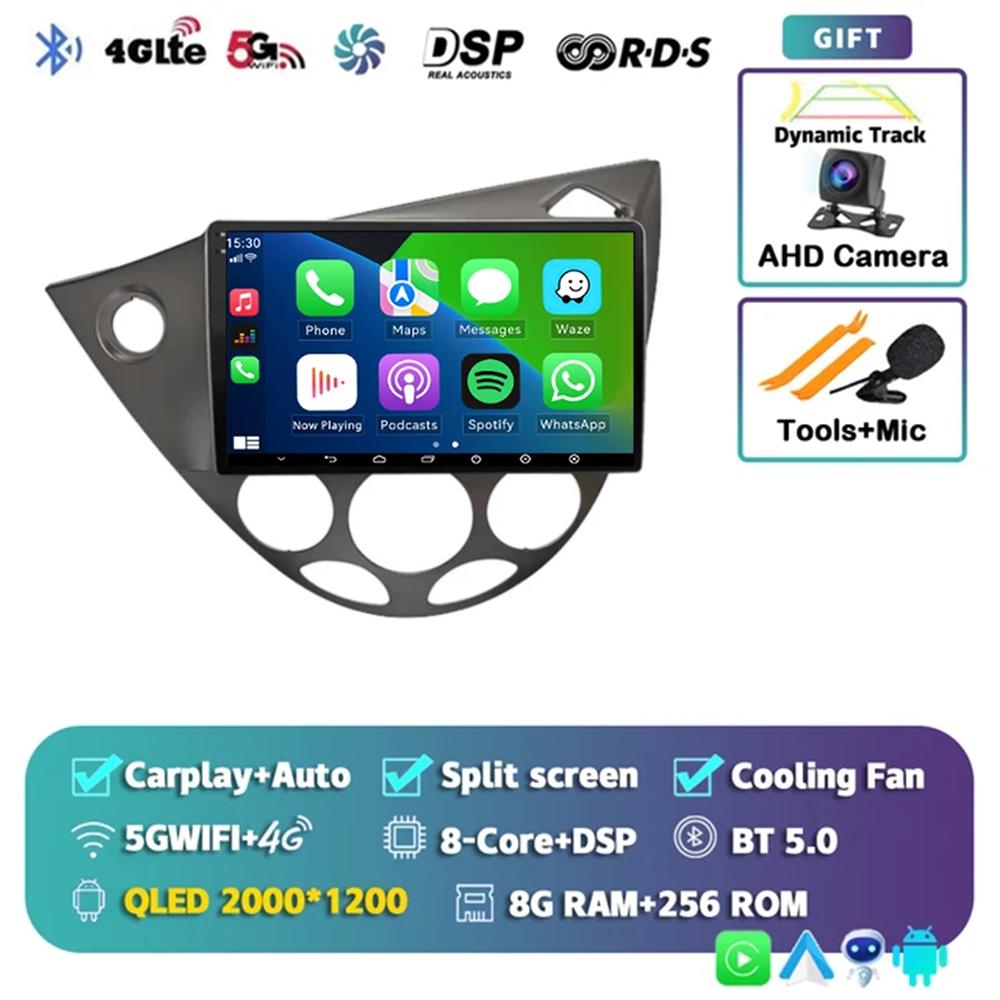 9-дюймовый Android 14 автомобильный радиоприемник для Ford Fiesta 1995-2001 Focus MK1 1998-2004 2 Din стерео мультимедийный проигрыватель Carplay Autoradio головное устройство