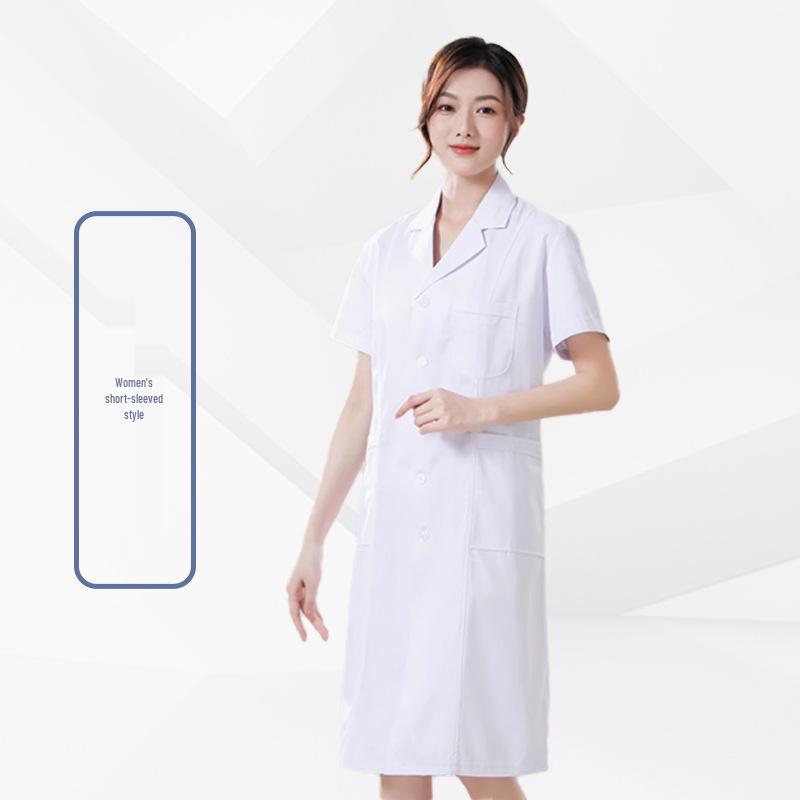 Унисекс Белый халат для врачей, студентов и лабораторных работников - Варианты с длинным и коротким рукавом