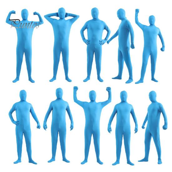 Комбинезон унисекс на Хэллоуин, облегающий, дышащий, с длинными рукавами, с капюшоном, эластичный, однотонный, невидимый комбинезон на молнии сзади, реквизит для вечеринки