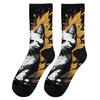 Black Cat Art Print Versatilemen's Novelty Midtube Socks Fashionable and Cute Versatile Style Breathable and Warm Perfect Gift