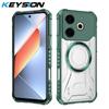 KEYSION Прозрачный магнитный чехол для TECNO Pova 6 Neo 4G Силикон+ПК Сверхпрочный Противоударный Чехол для телефона для Tecno Pova 6 Neo 4G