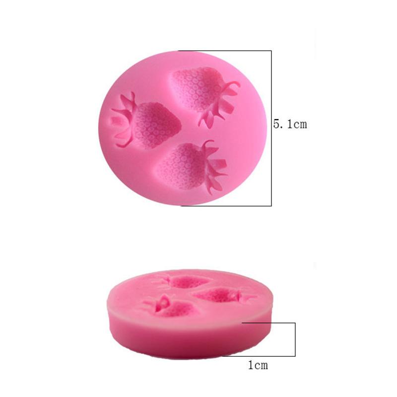 Силиконовая форма для фруктов и клубники с тремя отверстиями Инструменты для сахарных изделий Формы для помадки Фруктовые шоколадные формы для тортов Инструменты для украшения