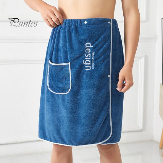 Мужское банное полотенце, впитывающее быстросохнущее банное полотенце с надежной пряжкой и карманом для тренажерного зала, спа, сауны, душа