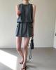 2025 Korean Summer Sleeveless Tank & Wide Leg Shorts Skirt Set