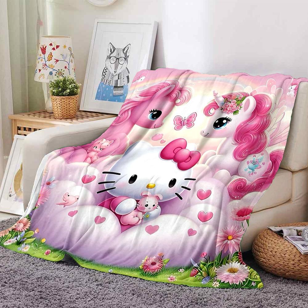 1 шт. Плед Hello Kitty Единорог Легкий фланелевый плед для дивана кровати путешествий кемпинга гостиной офиса дивана кресла