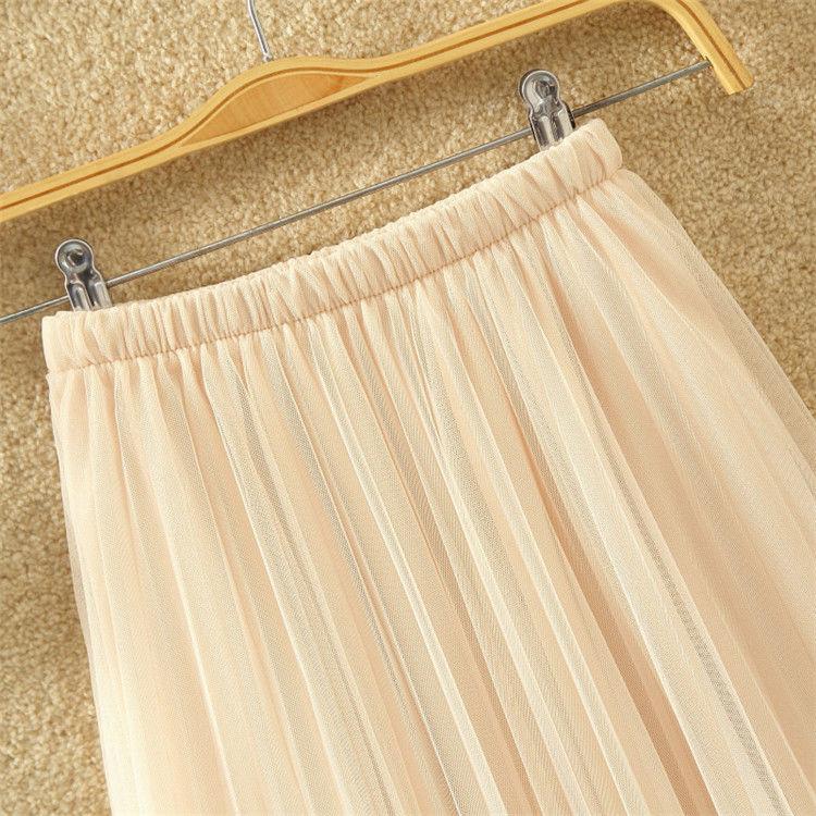 Юбка из пряжи Женская юбка-трапеция средней длины с эластичной резинкой на талии и принтом, кружевная юбка трапециевидной формы с высокой талией, плиссированная юбка