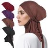 Newest Instant Hijab With Bandage Solid Color Woman Muslim Hijab Islamic Turban Full Cover Head Wraps Female Headband Shawl