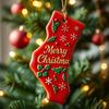 State Pride Christmas Ornaments Acrylic State Shaped Xmas Tree Hanging Decoration for Holiday Home Decor