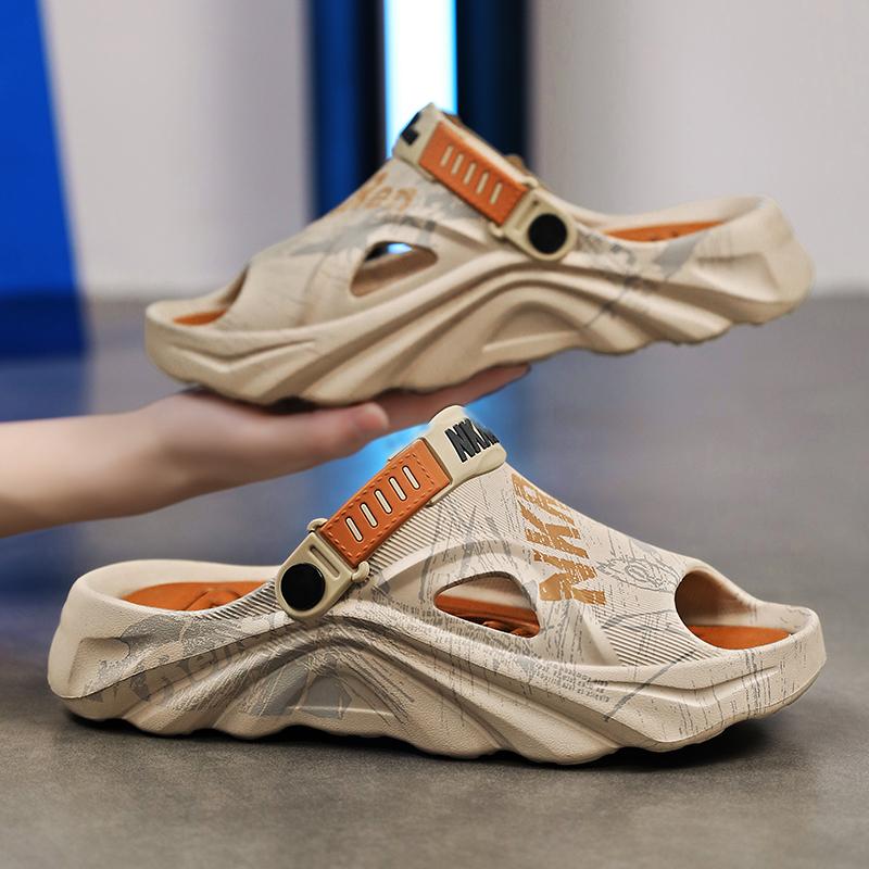 Мужские уличные сандалии, шлепанцы, пляжные удобные сабо на толстой подошве, мужская повседневная обувь, садовая обувь, мужские и женские пляжные сандалии