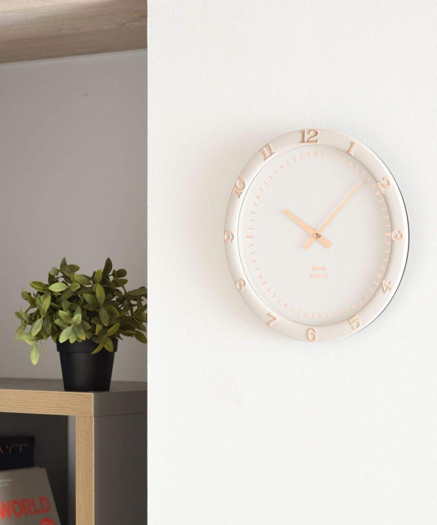 BRUNO Silent Wall Battery Stylish Pastel Wall Clock, Operated, Clock, Greige, BCW040-GRG