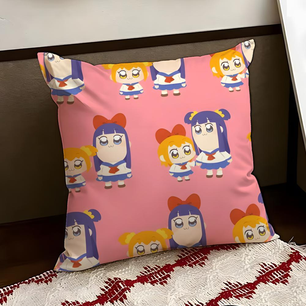 Cute Anime PPop TTeam Epic Cushion Cover Reversible Soft Durable Pillow Cover Home Car MultiScene Use for Daily Comfort