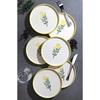 6 Piece Special Design Handmade 20cm Stackable Yellow Lavender Pattern Cake Plate Set - Dessert Plate Set