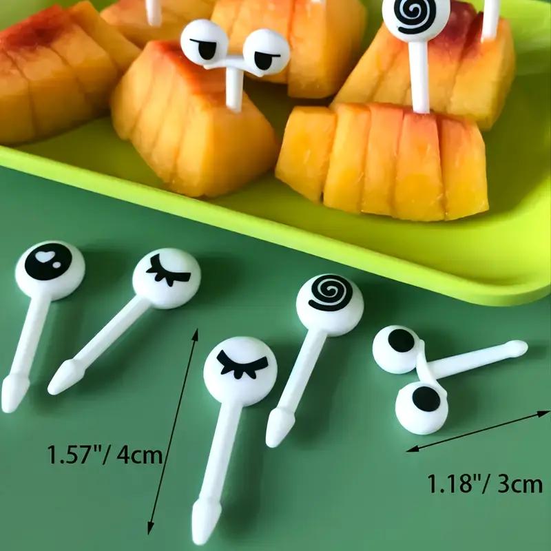 10 шт./набор, мультяшная милая детская фруктовая вилка из нержавеющей стали с маленькой керамической банкой, бытовые креативные безопасные детские фруктовые вилки
