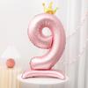 40Inch Birthday Foil Balloon Large Digital Helium Number Balloon With Crown 0-9 Happy Birthday Wedding Party Decoration Supplies