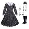 Wednesday Addams Black Milk Silk Cosplay Dress
