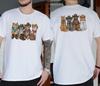 Western Cowboy Cats Shirt, Double Sided Cat Illustration Tee for Adults Kids Toddlers