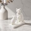 Устойчивое Декоративное 3D-печатное Современное Скульптурное Изображение Кошки и Мыши, Минималистичное Декоративное Изображение Взаимодействия Животных для Стола, Матовое Художественное Стиле Декор Коллекционная Фигурка,