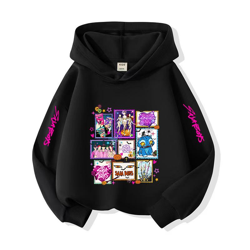Kpop Korean Style Christmas Holiday Casual Children's Hooded Sportswear Halloween Witch Hunting Fan Fashion Girl Top