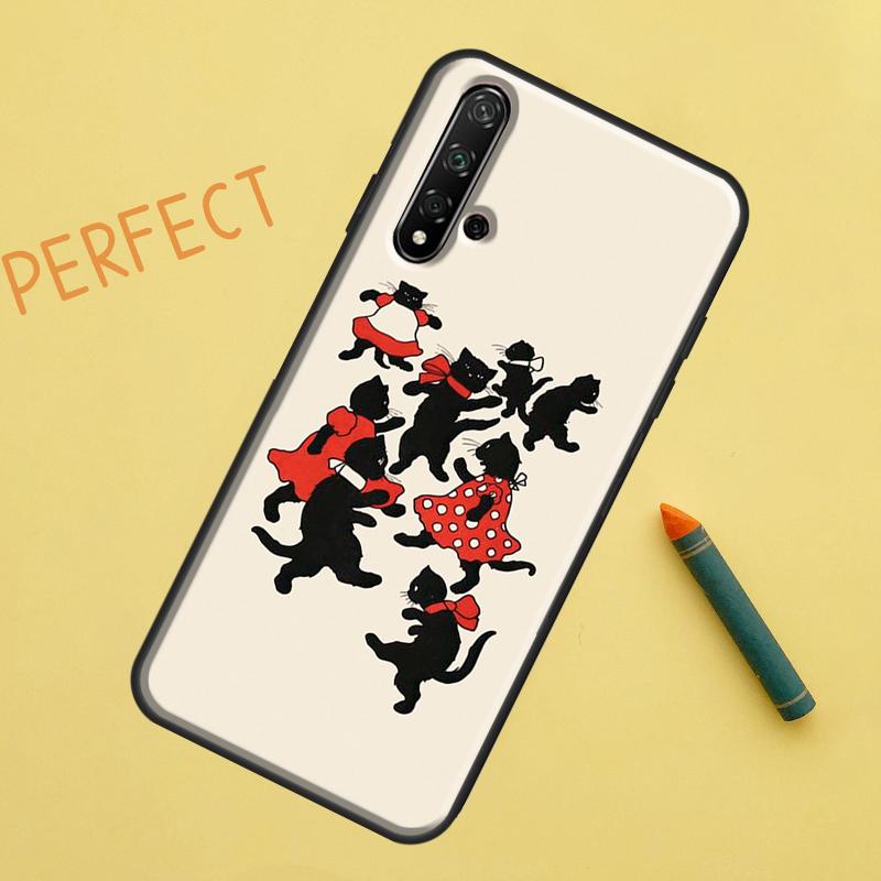 Черный Кот Лицо Котёнок Для Huawei Nova 12s 11i 7i 8i 12i Y73 Y70 Y90 Y60 Y72 Y61 Y91 9 10 SE P40 Lite P30 Pro Чехол