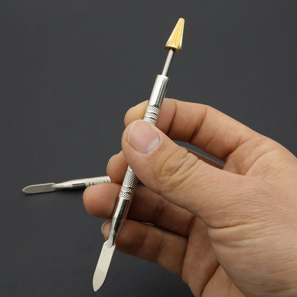 Stainless Steel Leather Edge Oil Pen Double Head Paint Roller Stick Gluing Dye Pen  Leather