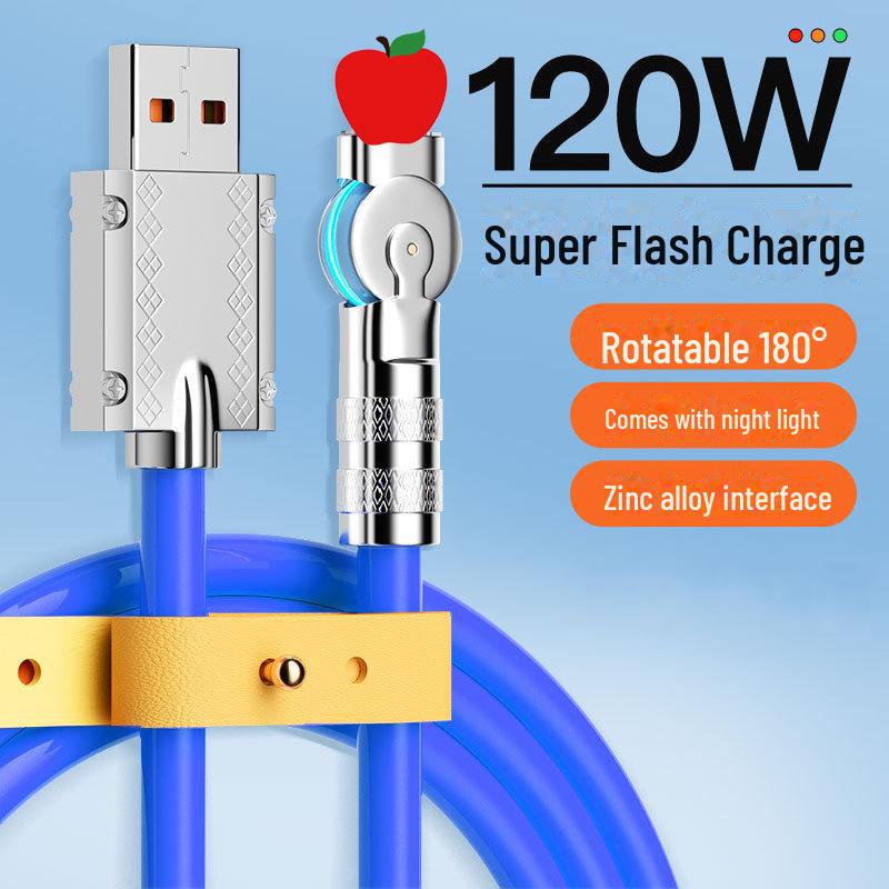 6A вращающийся локтевой сверхбыстрый зарядный кабель Type-C для телефонов vivo, Huawei, Apple, OPPO