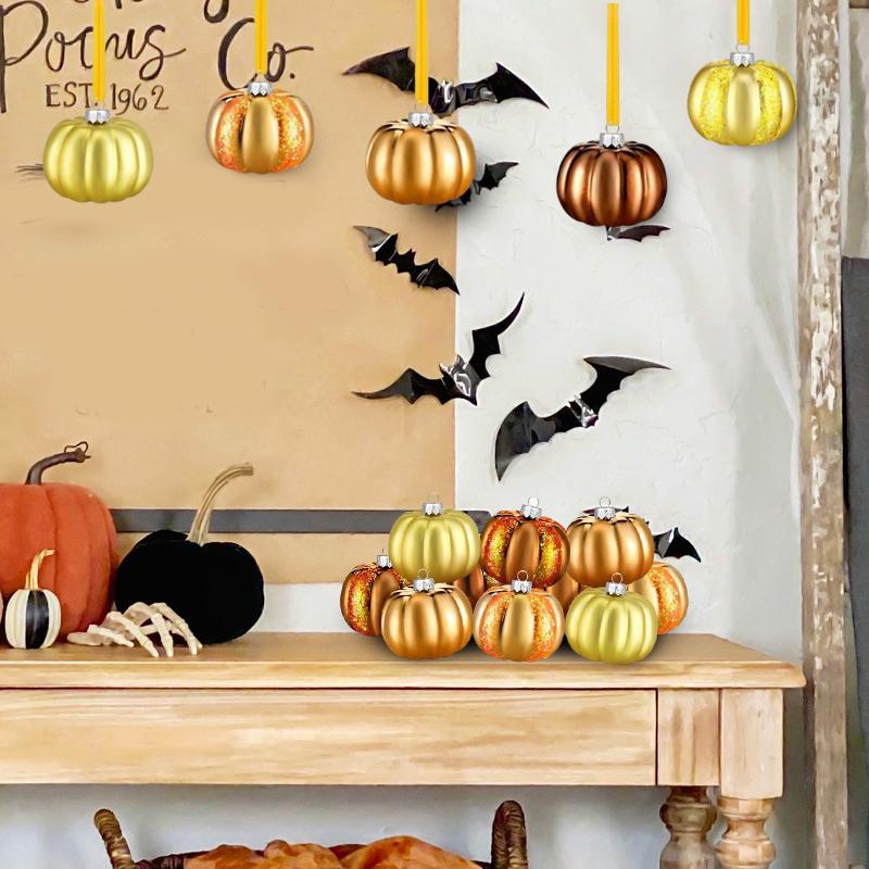 Christmas Ornament Garden Decoration Pumpkin Shape Exquisite Christmas Decoration Party Decoration 6/12PCS