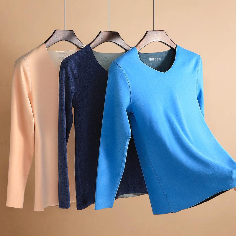 Men's & Boys' Seamless Thermal Top with Velvet Lining - Thickened Cold-Proof Base Layer for Autumn/Winter