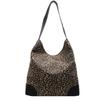 Сумка-тоут большой вместимости с леопардовым принтом, женская винтажная холщовая сумка через плечо