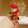 New Year'S Koi Carp Brooch Red Festive Exquisite Premium Inlaid Pearl Diamond Premium